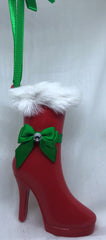 Red High Heel Santa Boot Ornament