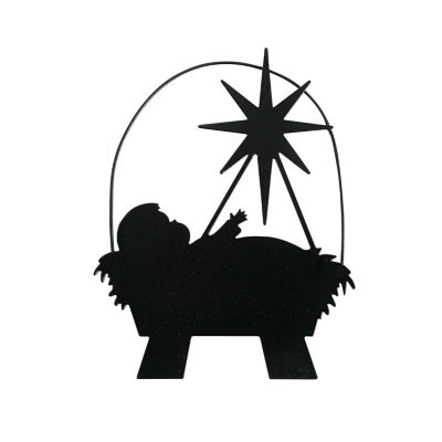 Manger/Baby Jesus Silhouette  Christmas Ornament